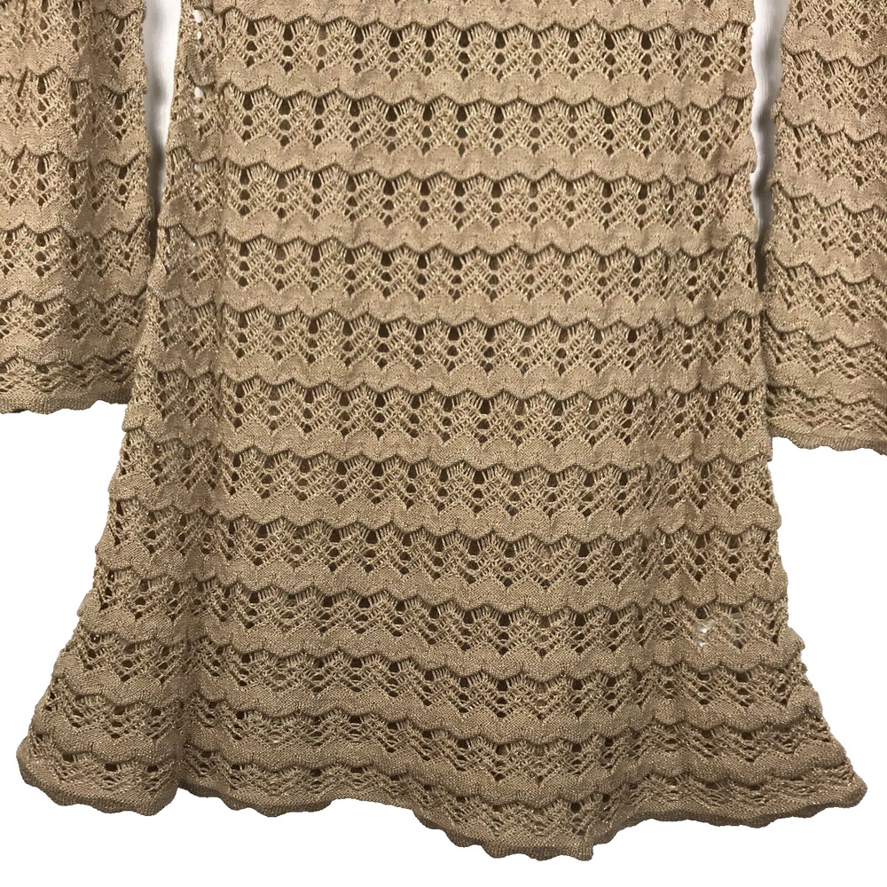 12th Tribe Tan Crochet Mini Dress - Picture 3 of 8